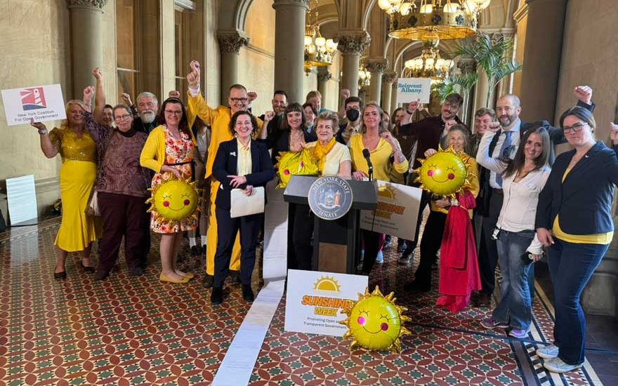 NYCOG members and supporters at the Sunshine Week press conference in the State Capitol